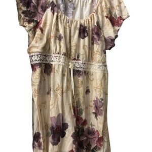 Floral floral print maternity top with Lace Detail.